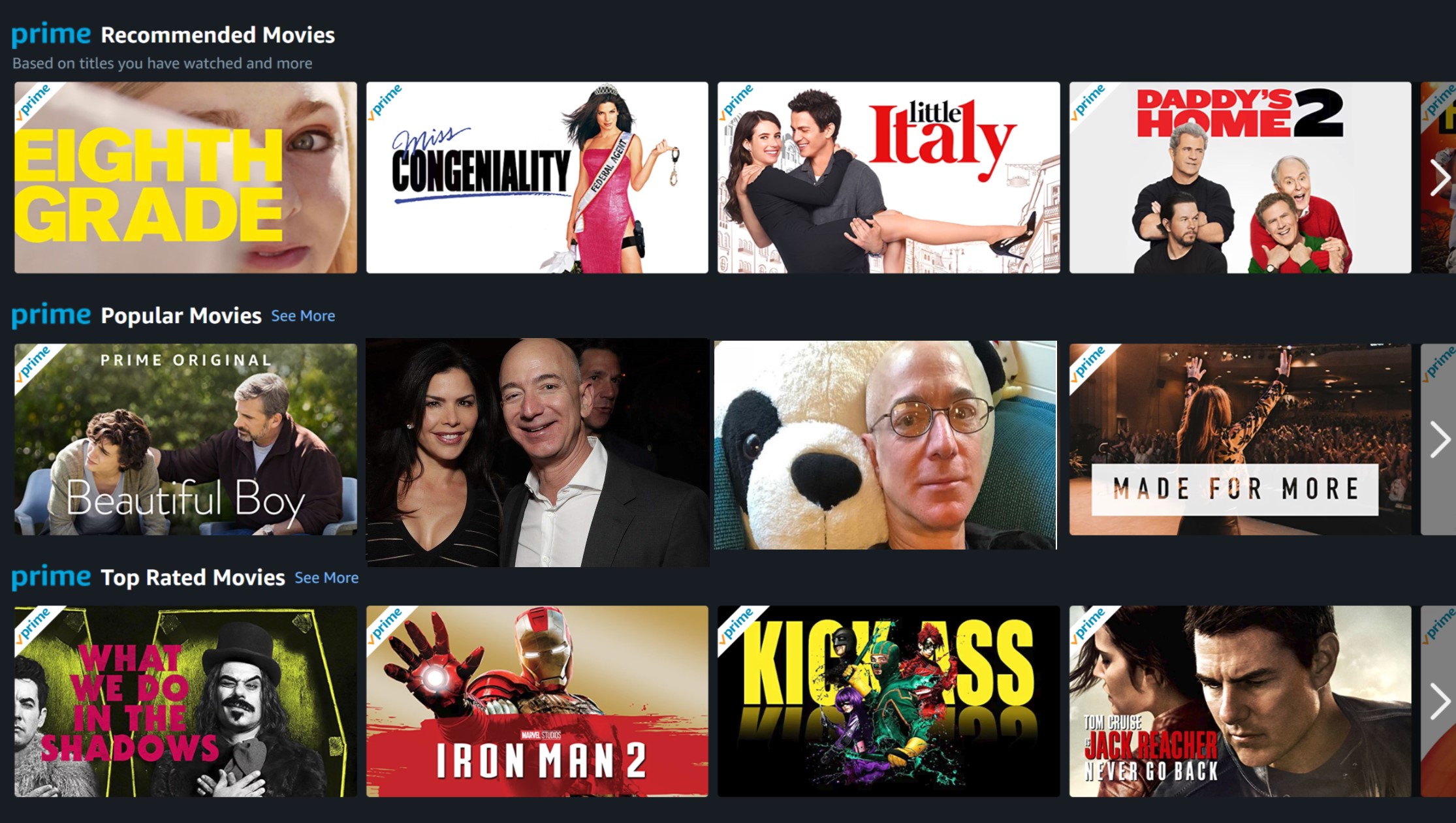 Bezos' Selfies had been Uploaded on Amazon Prime for Weeks Completely Unnoticed
